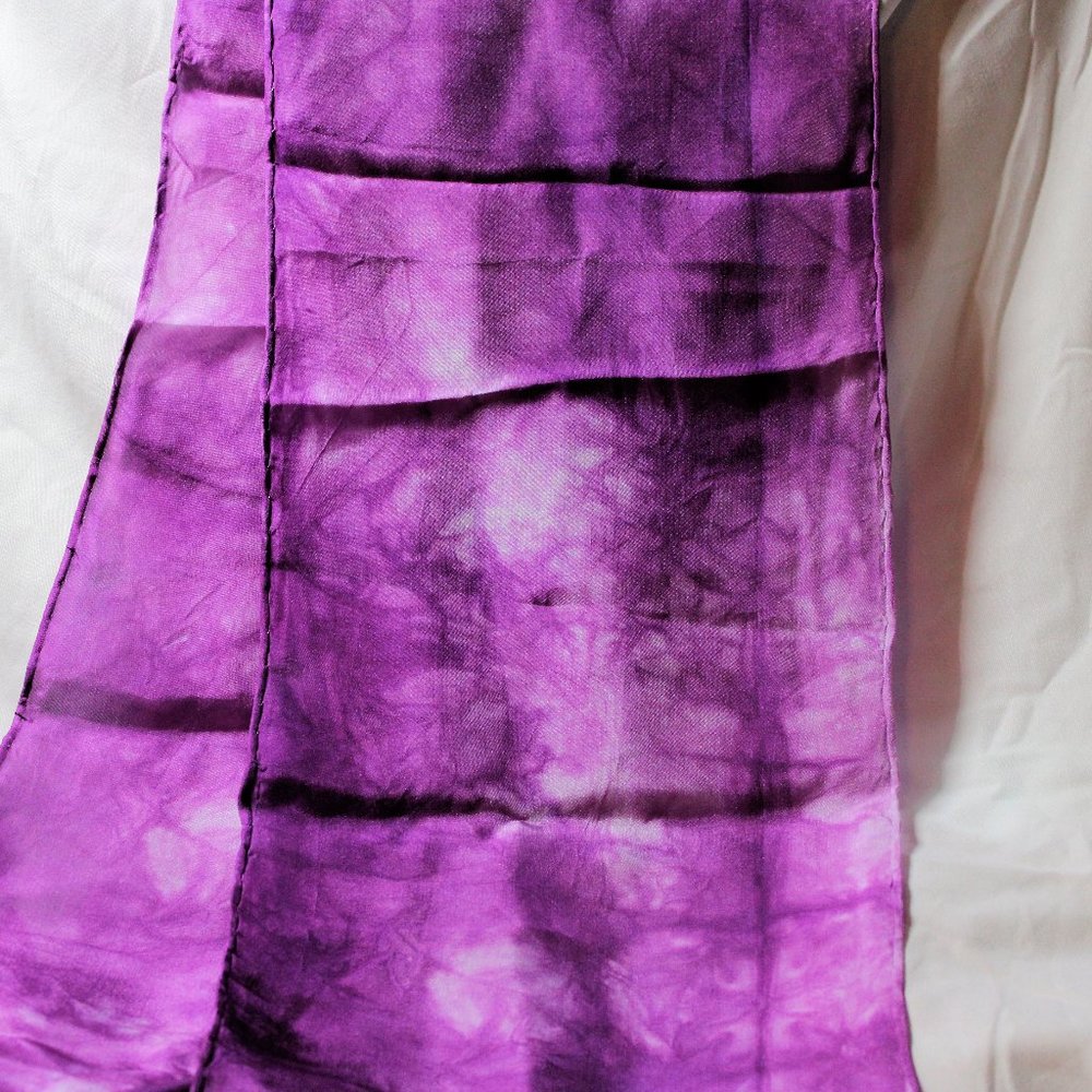Plum Habotai Silk Oblong Scarf 69" by 8"